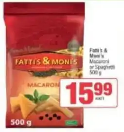 Spar Fatti's & Moni's Macaroni or Spaghetti offer