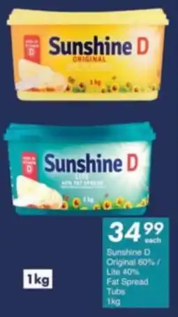President Hyper Sunshine D Original 60%/ Lite 40% Fat Spread Tubs offer