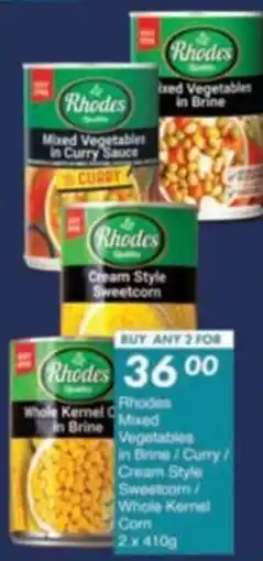 President Hyper Rhodes Mixed Vegetables in Brine/ Curry/ Cream Style Sweetcorn/ Whole Kernel Corn offer