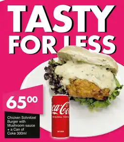 Save Hyper Chicken Schnitzel Burger with Mushroom sauce + a Can of Coke offer