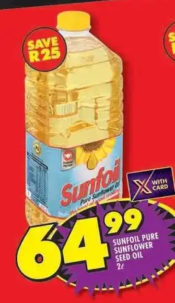 Shoprite SUNFOIL PURE SUNFLOWER SEED OIL 2ℓ offer