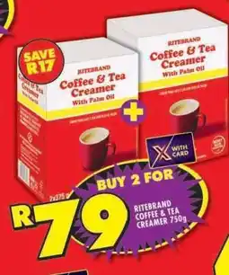 Shoprite RITEBRAND COFFEE & TEA CREAMER 750g offer