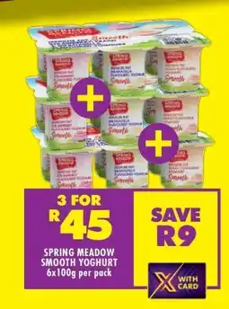 Shoprite SPRING MEADOW SMOOTH YOGHURT 6x100g per pack offer
