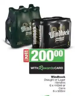Spar Tops Windhoek Draught or Lager offer
