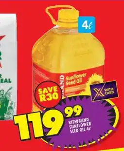 Shoprite Ritebrand Sunflower Seed Oil 4ℓ offer