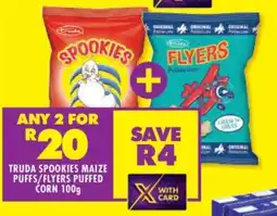 Shoprite TRUDA SPOOKIES MAIZE PUFFS/FLYERS PUFFED CORN 100g offer