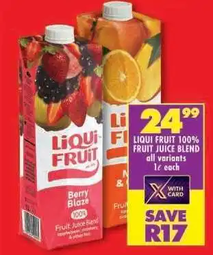 Shoprite Liqui Fruit 100 % Fruit Juice Blend offer