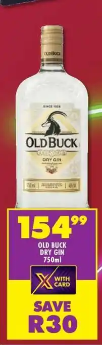 Shoprite Old Buck Dry Gin 750ml offer