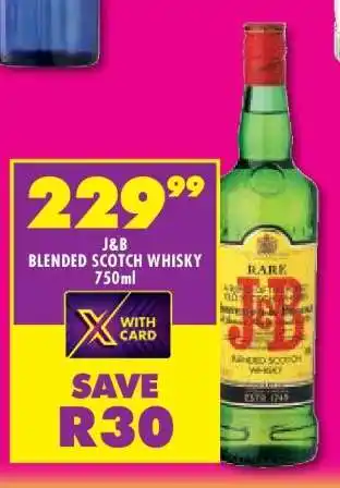 Shoprite J&B BLENDED SCOTCH WHISKY 750ml offer