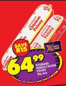 Shoprite RITEBRAND FRENCH/CHICKEN POLONY offer