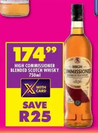 Shoprite HIGH COMMISSIONER BLENDED SCOTCH WHISKY 750ml offer