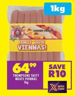 Shoprite THOMPSONS TASTY MEATS VIENNAS 1kg offer
