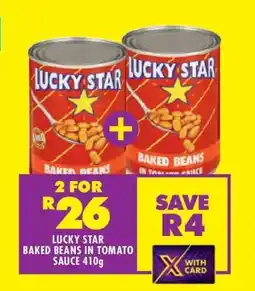 Shoprite LUCKY STAR BAKED BEANS IN TOMATO SAUCE 410g offer