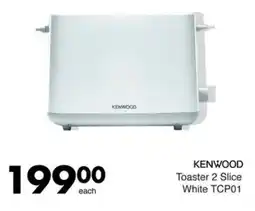 Save Hyper KENWOOD Toaster 2 Slice White TCP01 offer