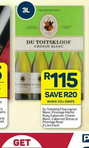 Pick n Pay Du toitskloof wine offer