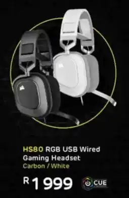 Computer Mania Corsair HS80 RGB USB Wired Gaming Headset Carbon/ White offer