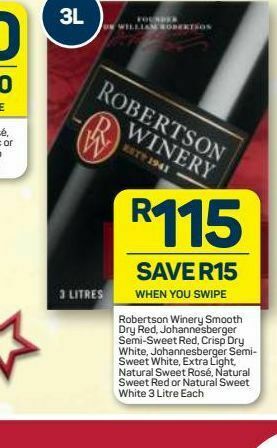 Pick n Pay Robertson winery wines offer