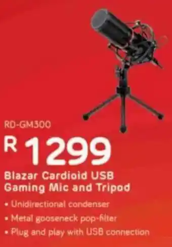 Computer Mania Redragon Blazar Cardioid USB Gaming Mic and Tripod offer