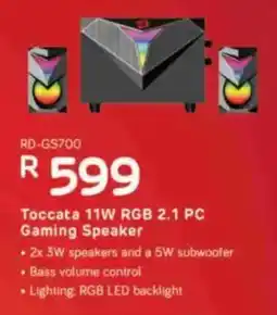Computer Mania Redragon Toccata 11W RGB 2.1 PC Gaming Speaker offer