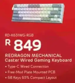 Computer Mania Redragon Mechanical Caster Wired Gaming Keyboard offer