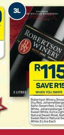 Pick n Pay Hypermarket Robertson winery wines offer