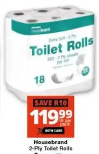 Checkers Housebrand 2-Ply Toilet Rolls offer