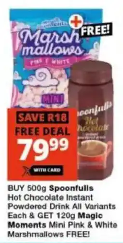 Checkers Spoonfulls Hot Chocolate Instant Powdered Drink All Variants offer