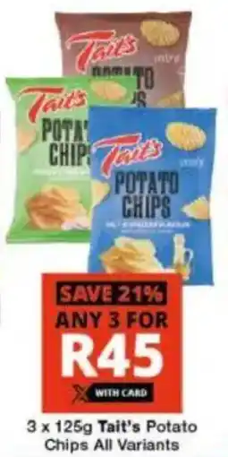 Checkers Tait's Potato Chips All Variants offer