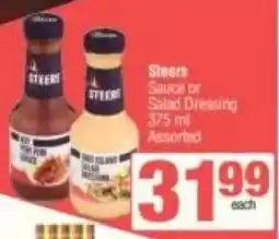 KwikSpar Steers Sauce or Salad Dressing Assorted offer