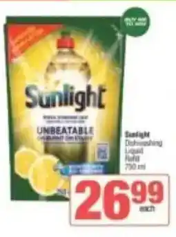 KwikSpar Sunlight Diswashing Liquid Refill offer