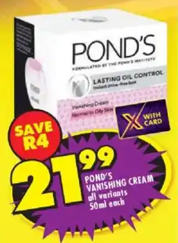 Shoprite Pond's vanishing cream all variants offer