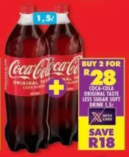 Shoprite Coca-cola original taste less sugar soft drink offer