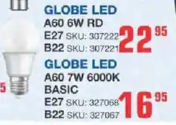 Cashbuild Globe LED A60 7W 6000K Basic offer