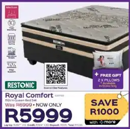Sleepmasters Restonic Royal Comfort 152cm Queen Bed Set offer