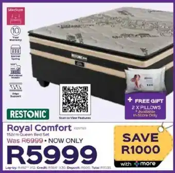 Sleepmasters Restonic Royal Comfort 152cm Queen Bed Set offer