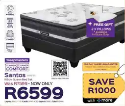 Sleepmasters Sleepmasters Santos 152cm Queen Bed Set offer