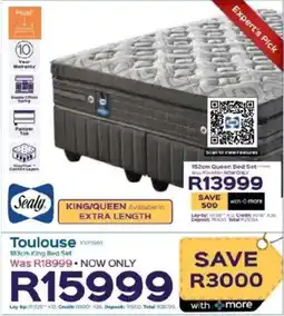 Sleepmasters Sealy Toulouse 183cm King Bed Set offer