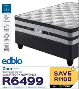 Sleepmasters Edblo Zara 152cm Queen Bed Set offer