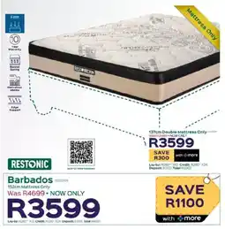 Sleepmasters Restonic Barbados 152cm Mattress Only offer