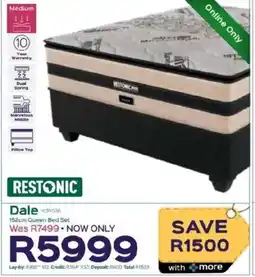 Sleepmasters Restonic Dale 152cm Queen Bed Set offer