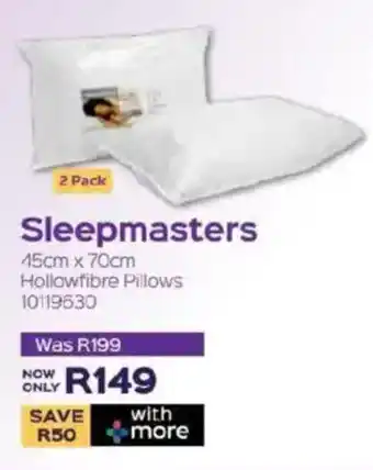 Sleepmasters Sleepmasters Hollowfibre Pillows offer