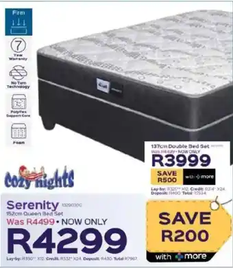 Sleepmasters Cozy Nights Serenity 152cm Queen Bed Set offer