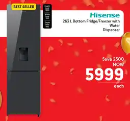 Makro Hisense Bottom Fridge/ Freezer with Water Dispenser offer