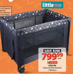 Checkers Little Me Camp Cot With Bassinet offer