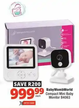 Checkers BabyWombWorld Compact Mini Baby Monitor B4063 offer