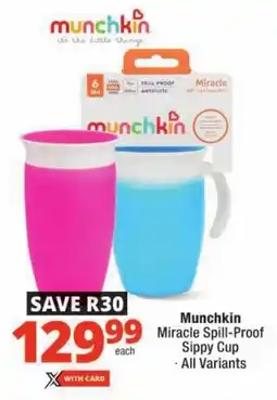 Checkers Munchkin Miracle Spill-Proof Sippy Cup offer