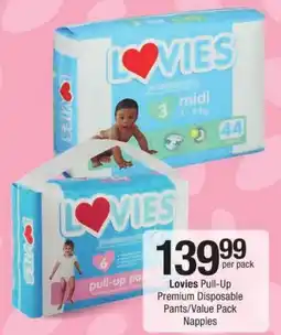 Checkers Lovies Pull-Up Premium Disposable Pants/ Value Pack Nappies offer