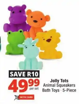 Checkers Jolly Tots Animal Squeakers Bath Toys offer