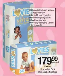 Checkers Lovies Ultra Value Pack Disposable Nappies offer