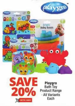 Checkers Playgro Bath Toy Product Range offer